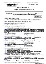 Đề kiểm tra học kỳ I môn Hóa học Lớp 12 - Mã đề 579 - Năm học 2019-2020 - Trường quốc tế Á Châu